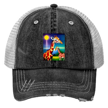 Discover Giraffe in the spectrum of light Trucker Hats