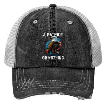Discover A Patriot or Nothing American Bald Eagle Trucker Hats