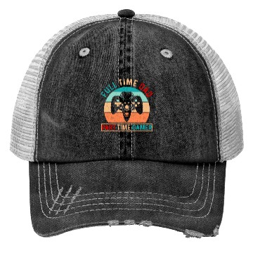 Discover Full time dad Gaming Typography Trucker Hats