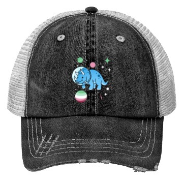 Discover Abrosexual Pride Triceratops Astronaut Trucker Hats