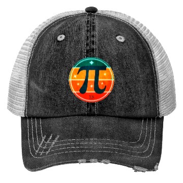 Discover PI Day Retro Sunset Design Trucker Hats