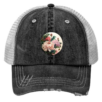 Discover Peony flowers Trucker Hats