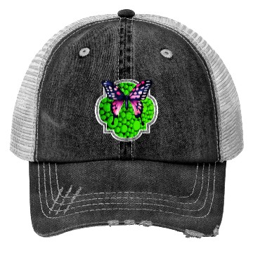 Discover Purple Butterfly, Green Dots, Astrology Trucker Hats