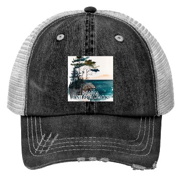 Discover Acadia National Park Watercolor Trucker Hats