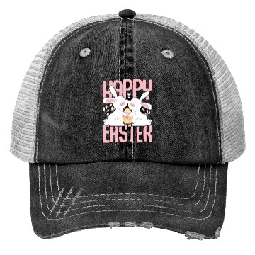 Discover Happy Easter Motif Easter Eggs Funny Easter Bunny Trucker Hats