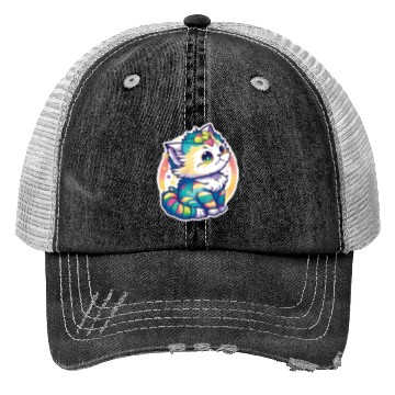 Discover Cute Chibi Kitten Trucker Hats