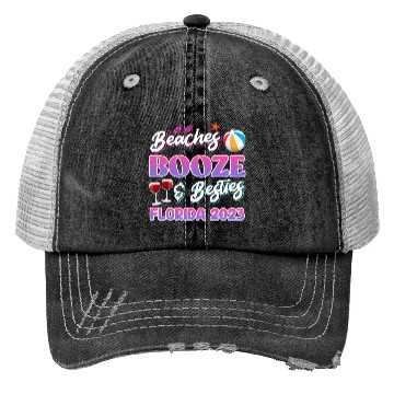 Discover Beach Booze Besties Florida Vacation Spring Break Trucker Hats