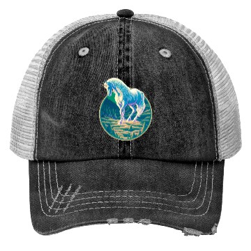 Discover Unicorn in Mountain Landscape Trucker Hats