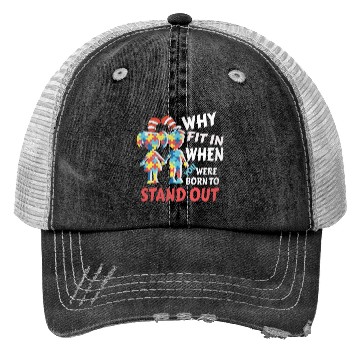 Discover Why Fit In Autism Awareness Doctor Teacher Trucker Hats