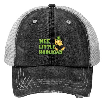 Discover Wee Little Hooligan t-rex Dinosaur St Patrick Day Trucker Hats