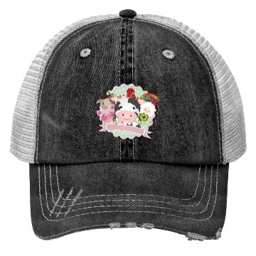 Discover happy farm animals together in the countryside Trucker Hats