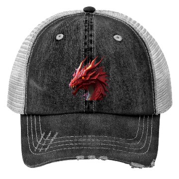 Discover red fierce dragon Trucker Hats