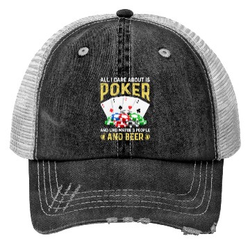 Discover poker people and beer Trucker Hats