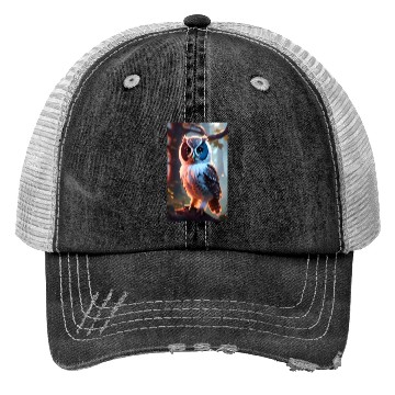 Discover Colorful Realistic Owl Trucker Hats