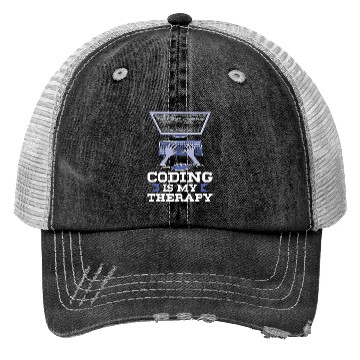 Discover Coding Is My Therapy Coder Code Programmer Trucker Hats