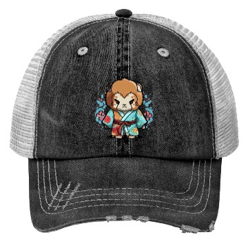 Discover Lion kimono Trucker Hats