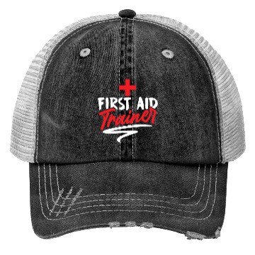 Discover First Aid Trainer Coach Emergency Care Course Trucker Hats