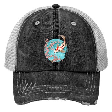 Discover koi carp fish graphic koi fish lover Trucker Hats