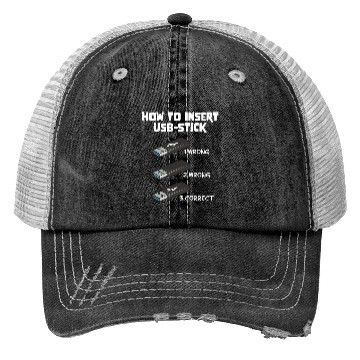 Discover How To Insert USB Stick Funny Programmer Meme Trucker Hats