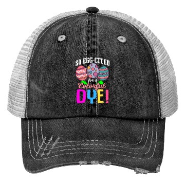 Discover Easter Colorful Egg Dye Rabbit Egg Hunt Trucker Hats