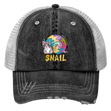Discover Psychedelic Kitten Snail Trucker Hats