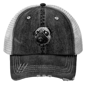 Discover Zombie pug Trucker Hats