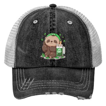 Discover Sloth drinking beer sloth wear irish sunglass Trucker Hats