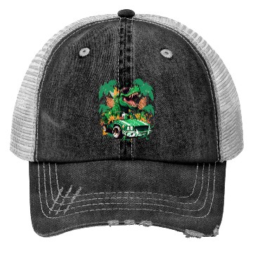 Discover St Patricks Day Dinosaur Monster Truck Trex Trucker Hats