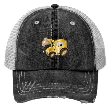 Discover Tractor front loader with blossom flowers Trucker Hats