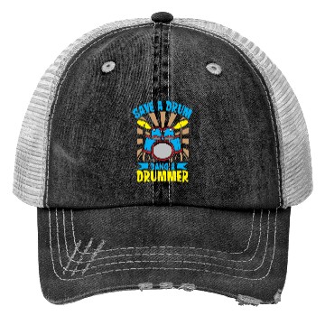 Discover Drummer Drums Music Drum Set Drumming Trucker Hats