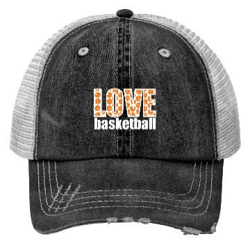Discover Love Basketball White Trucker Hats