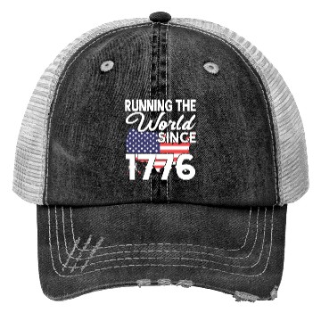 Discover Running The World Since 1776 Trucker Hats