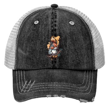 Discover Cute squirrel portrait design painting Trucker Hats