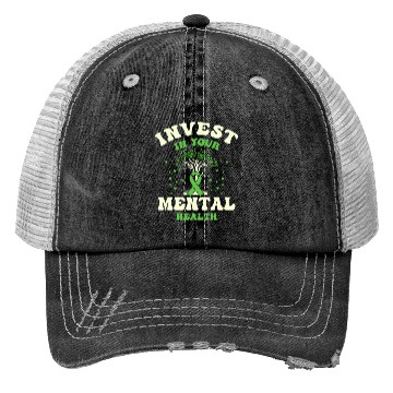Discover Invest In Your Mental Health Awareness Depression Trucker Hats