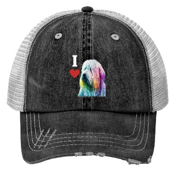 Discover Colorful komondor dog cute doggy Neon breed colore Trucker Hats