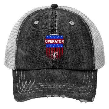 Discover Ham Radio Operator US Flag Trucker Hats