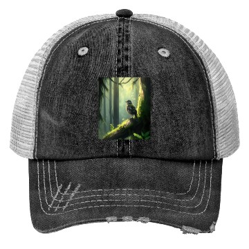 Discover Forest Bird: Nature's Handmade Artwork Trucker Hats