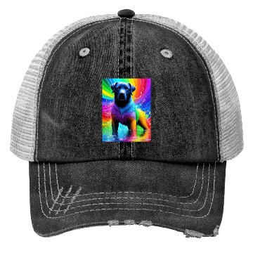 Discover Labrador Retriever with rainbow splashes of colors Trucker Hats