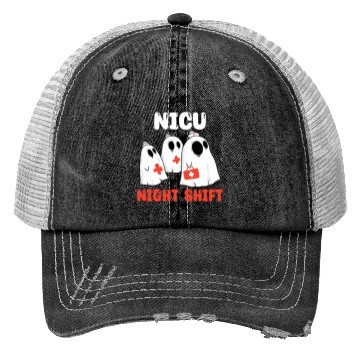 Discover NICU Night Shift Spooky Halloween Trucker Hats