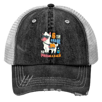 Discover 6th Grade No Probllama Back To School Llama Trucker Hats