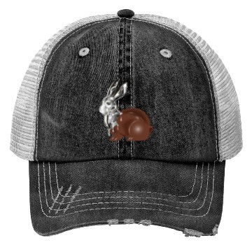 Discover Chocolate Easter bunny in a high-gloss chrome look Trucker Hats