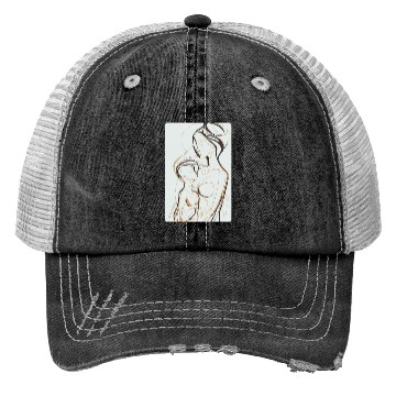 Discover Black, Gold & White Abstract Mother & Daughter Trucker Hats
