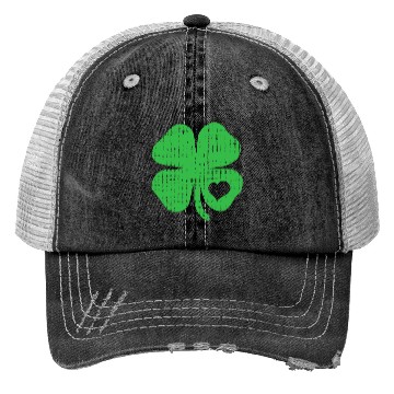 Discover Green Four Leaf Clover Heart - St Patricks Day4 le Trucker Hats