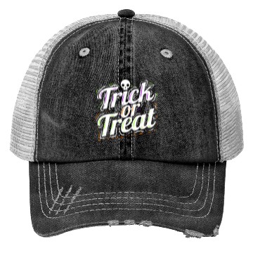 Discover Trick Or Treat Spiderweb Halloween Trucker Hats