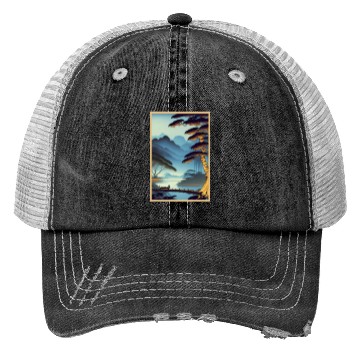 Discover Bring the Magic of Rainforest Night Poster Trucker Hats