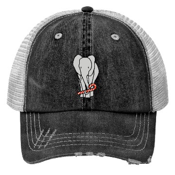 Discover Christmas Elephant Holding Candy Cane Trucker Hats