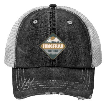 Discover Jungfrau Switzerland Vintage Hiking Design Trucker Hats