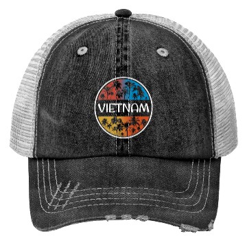 Discover Vietnam Stylish Vacation Souvenir Palm Tree Trucker Hats
