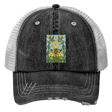 Discover Bee on sunflower Trucker Hats