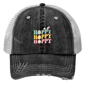 Discover Easter Teacher Bunny Happy Easter Egg Retro Girl Trucker Hats